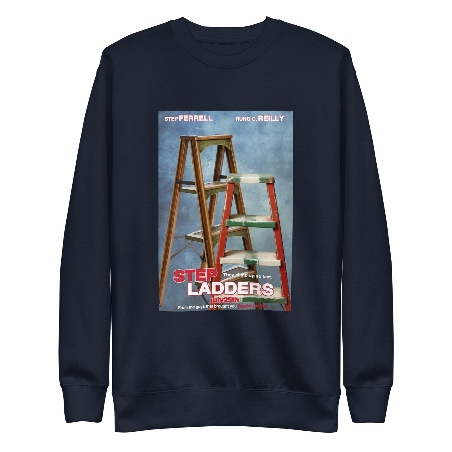 Step Ladders Movie Poster Parody Crew Neck Sweatshirt